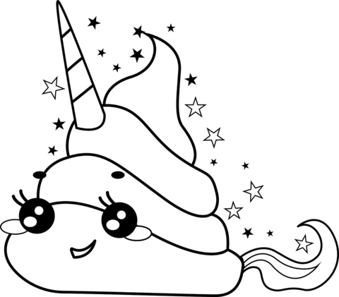 Unicorn Poop Emoji Coloring Page